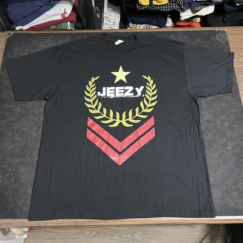 Jeezy Shirt Mens 2XL Black Star Laurel Chevron Anvil Rap Hip Hop Graphic Tee